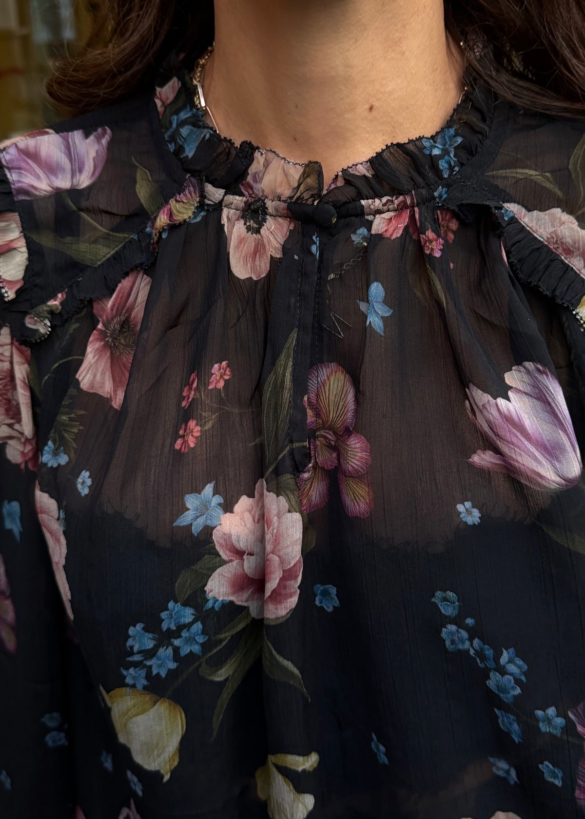 Chiffon Bluse 'Flowers'