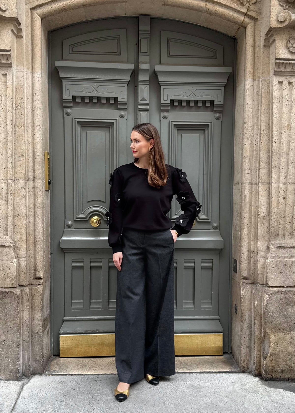 Flannell-Hose mit Glitzer &#39;Anthrazit&#39;