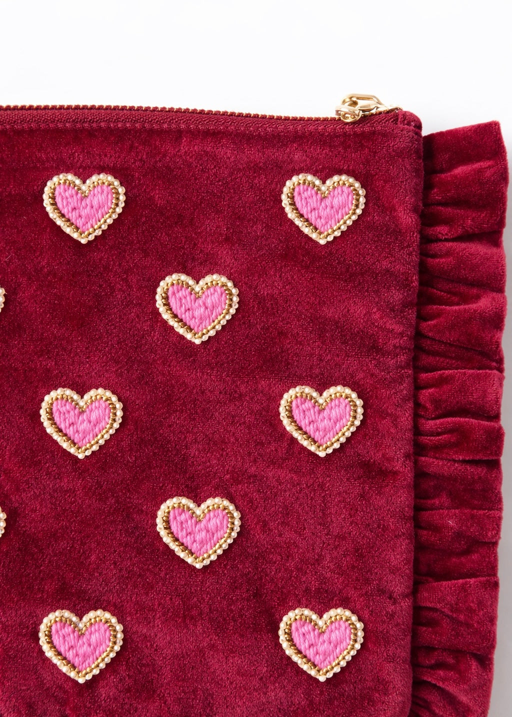Kosmetik Clutch Samt 'Herz'