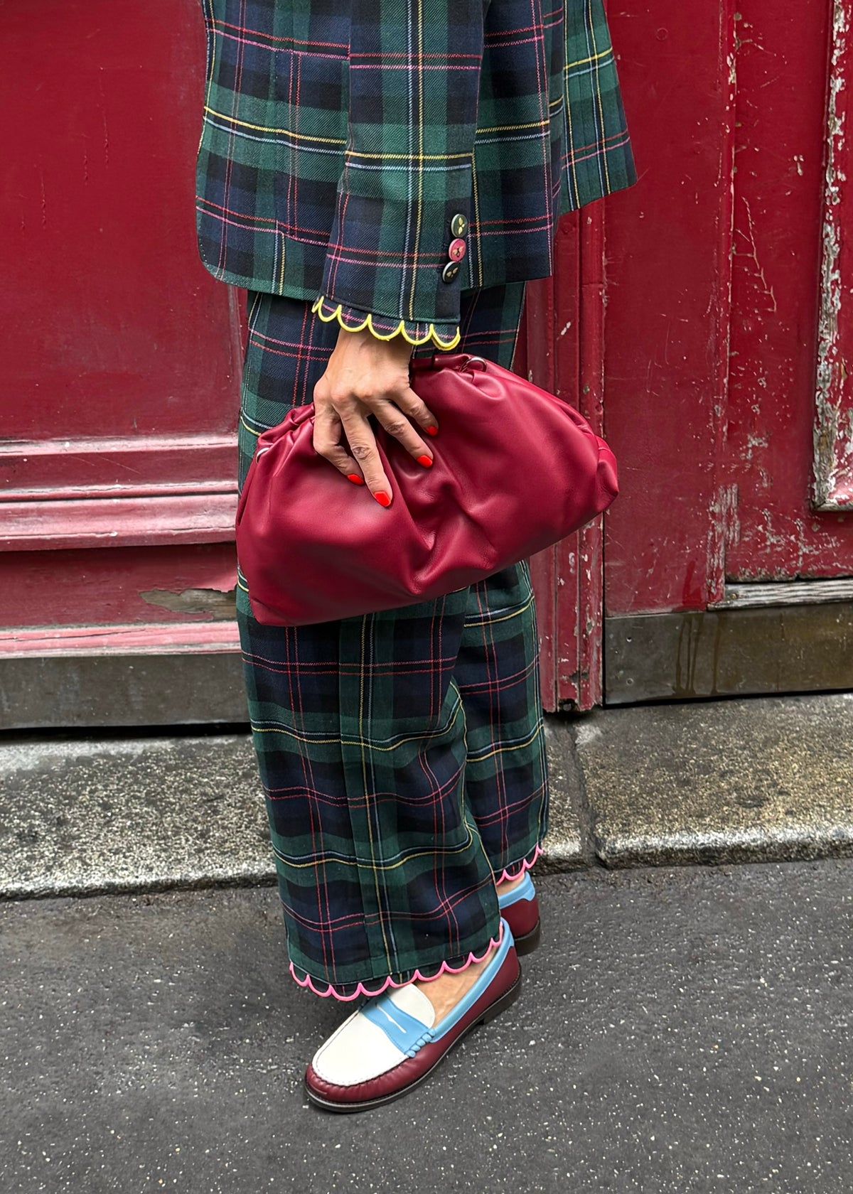 Clutch aus Leder &#39;Bordeaux&#39;