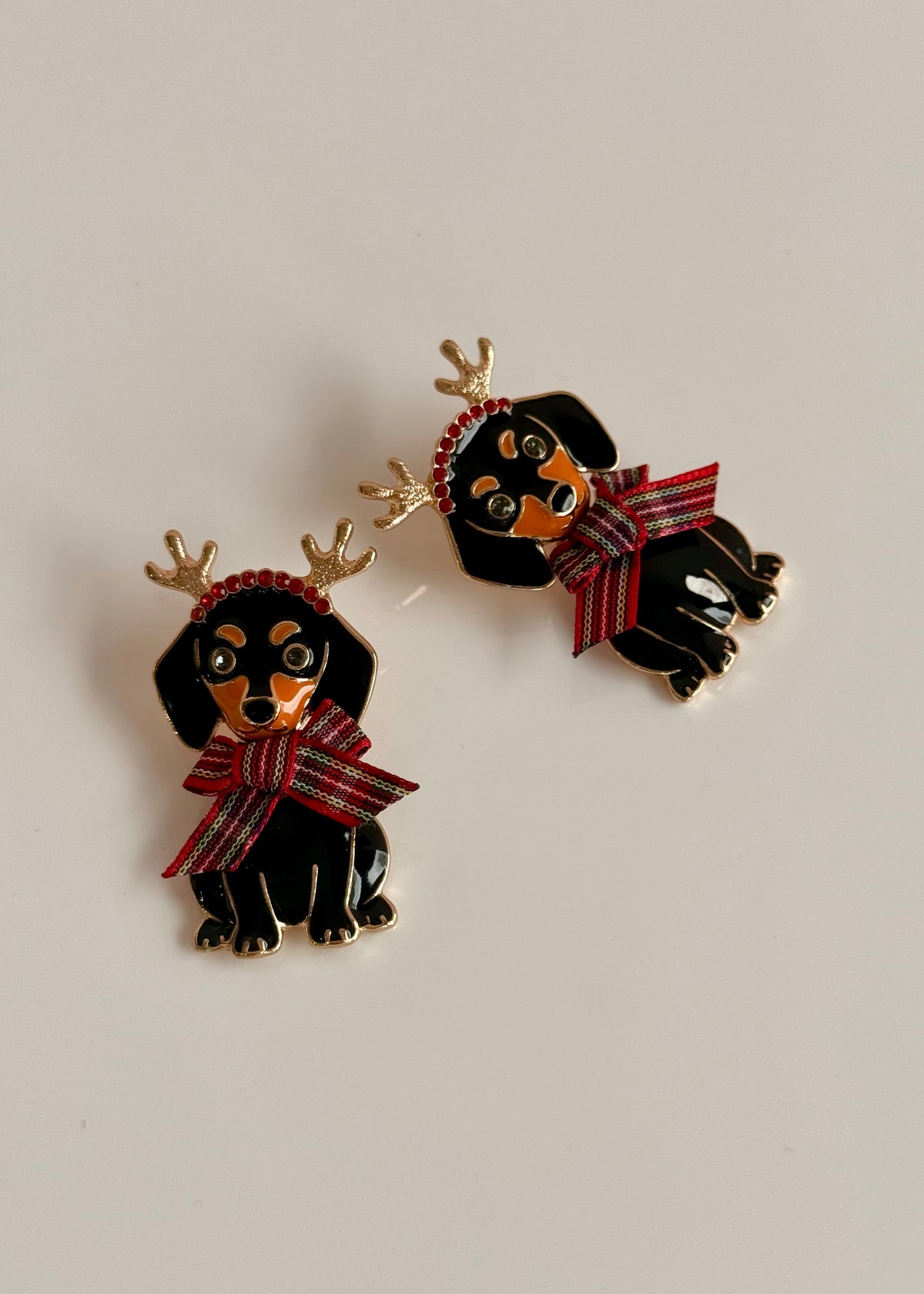 Funny Ohrringe X-Mas 'Dackel-Schleife'