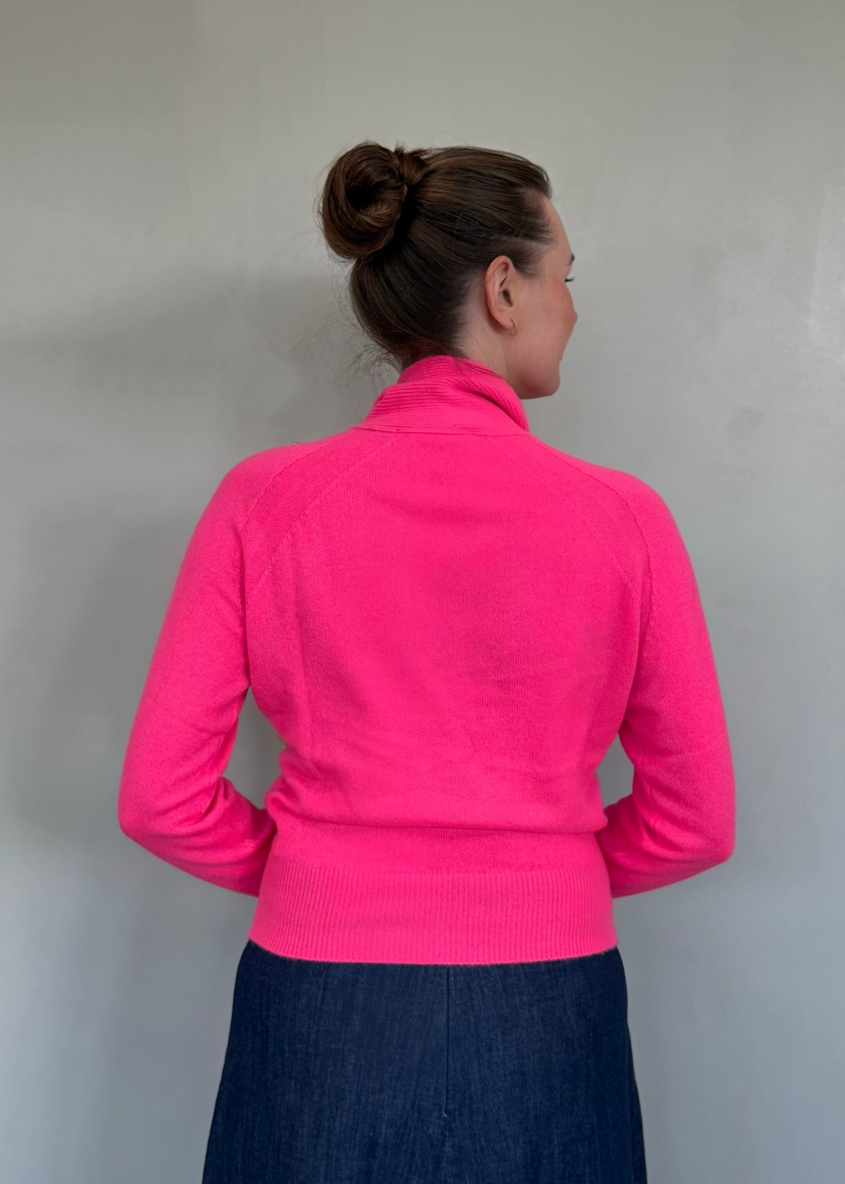 Kaschmirpullover mit Schluppe &#39;PInk&#39;