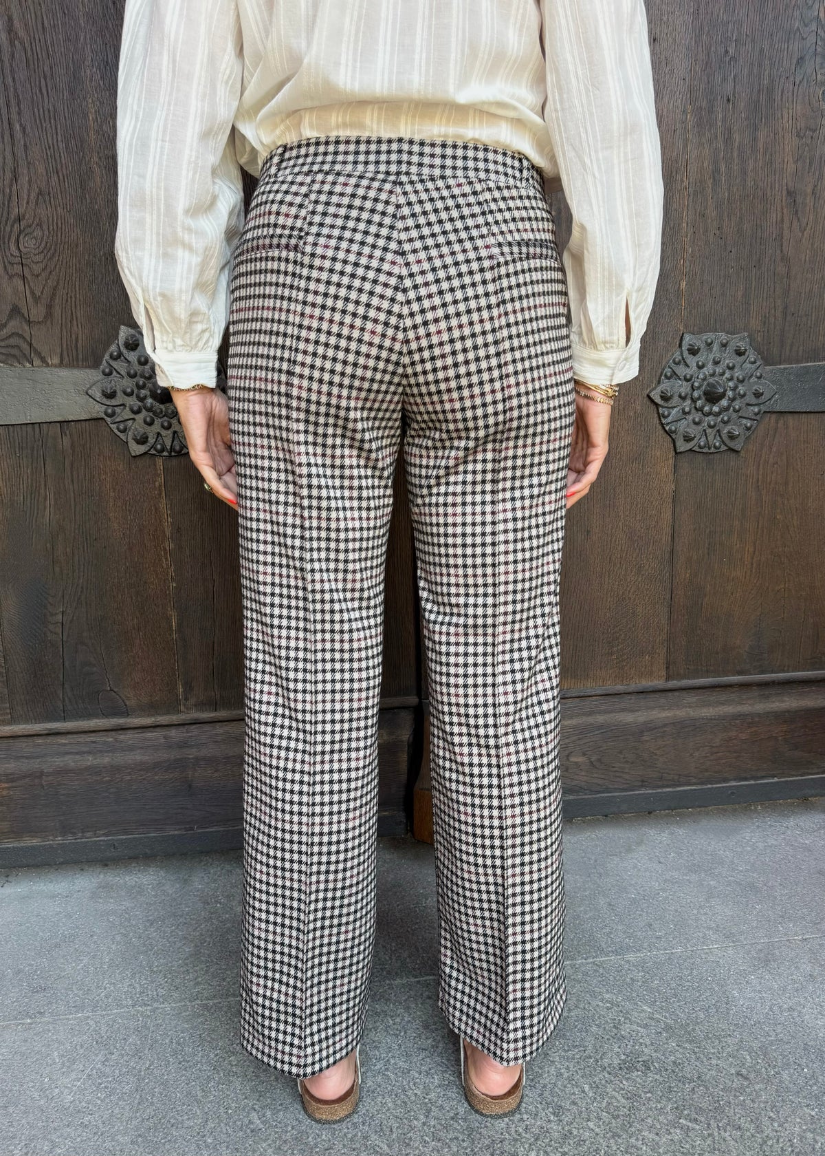 7/8 Hose mit Bundfalte &#39;Hahnentritt&#39;