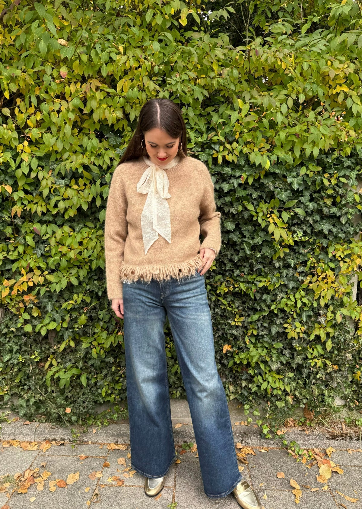 Strickpullover mit Fransen &#39;Braun&#39;