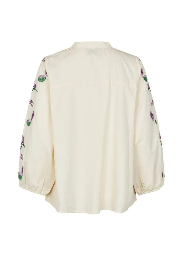 Bluse mit Blumenstickerei