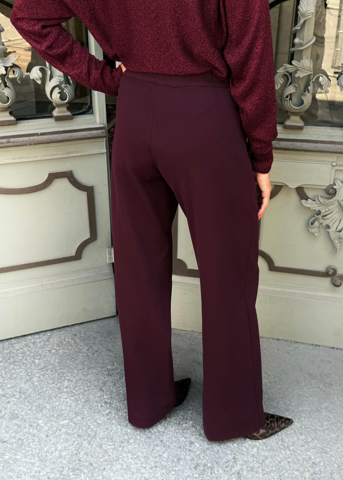 Hose mit Bundfalte &#39;Bordeaux&#39;