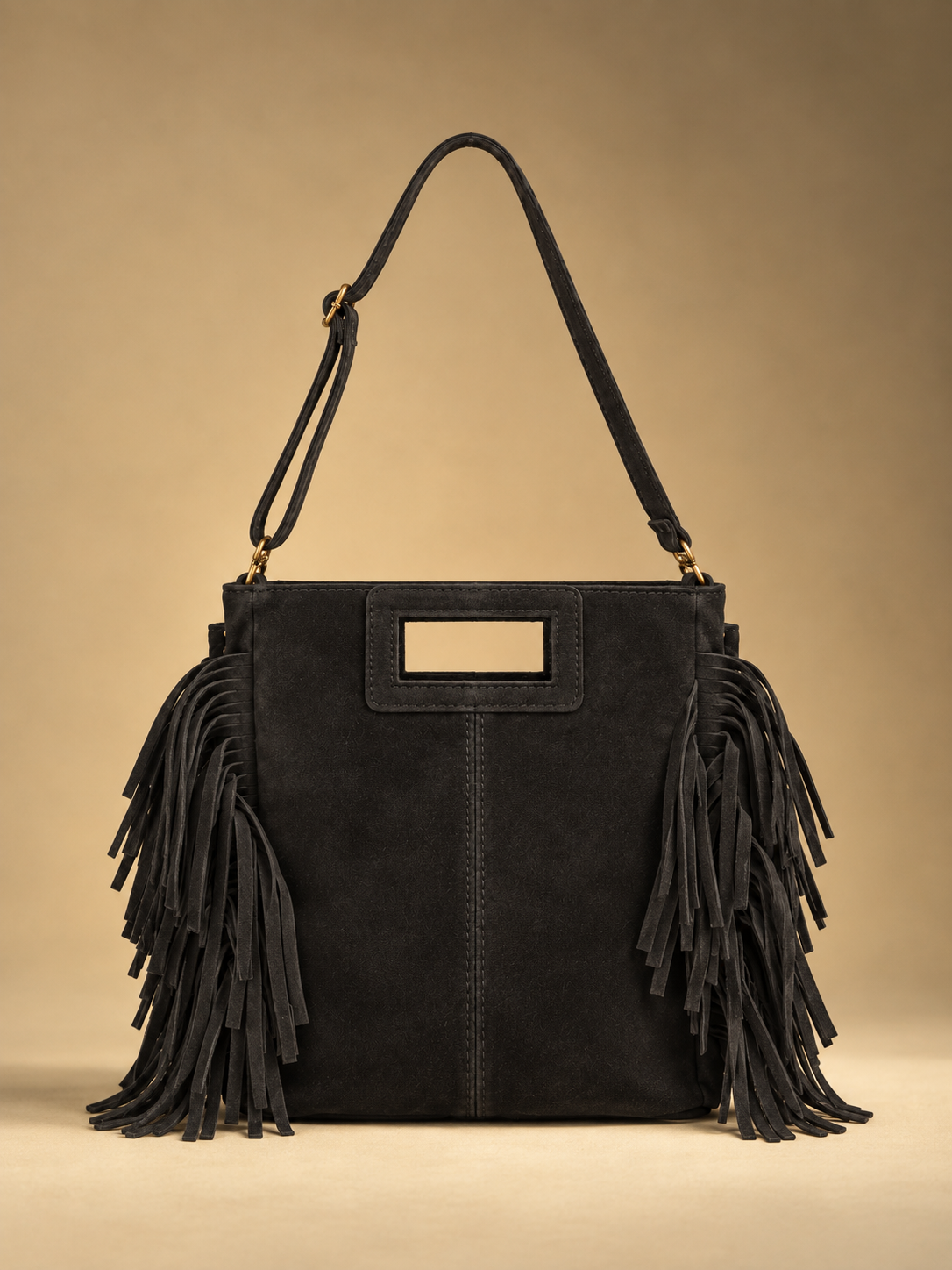 Ledertasche mit Fransen 'Braun'