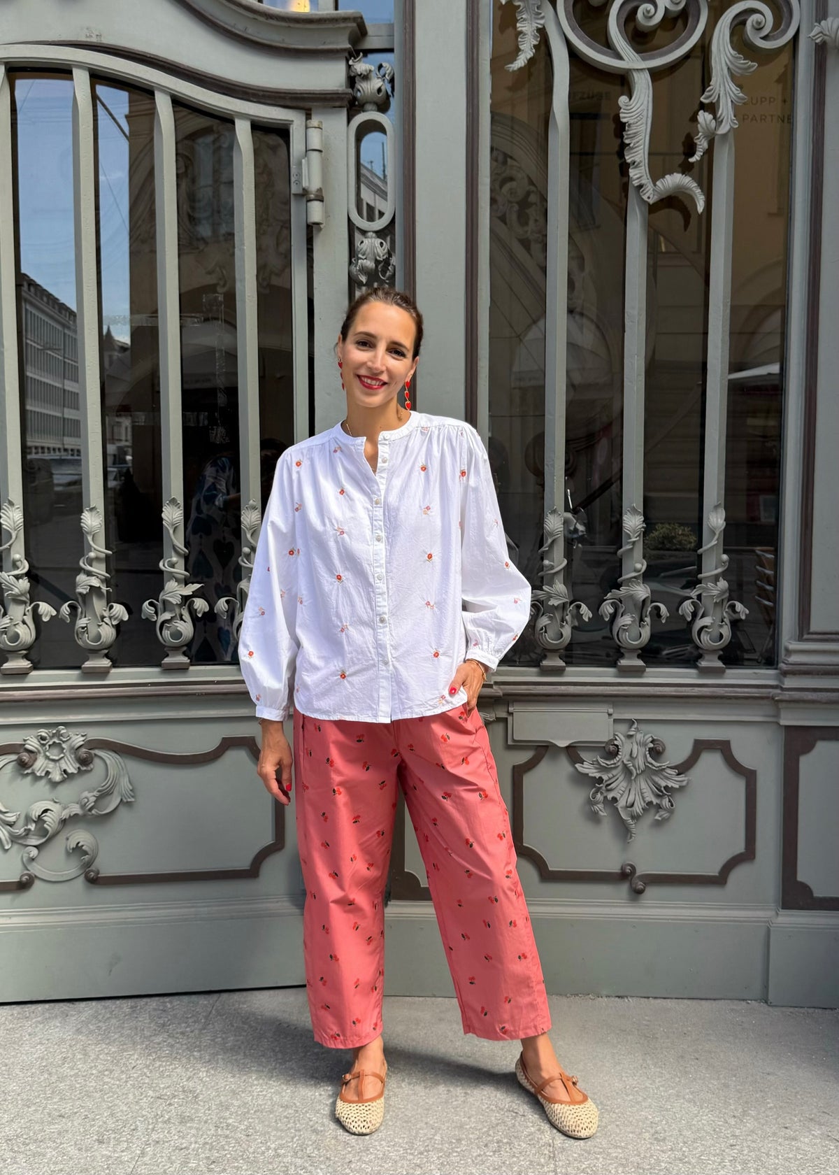 Bluse mit Stickerei &#39;Blumen&#39;