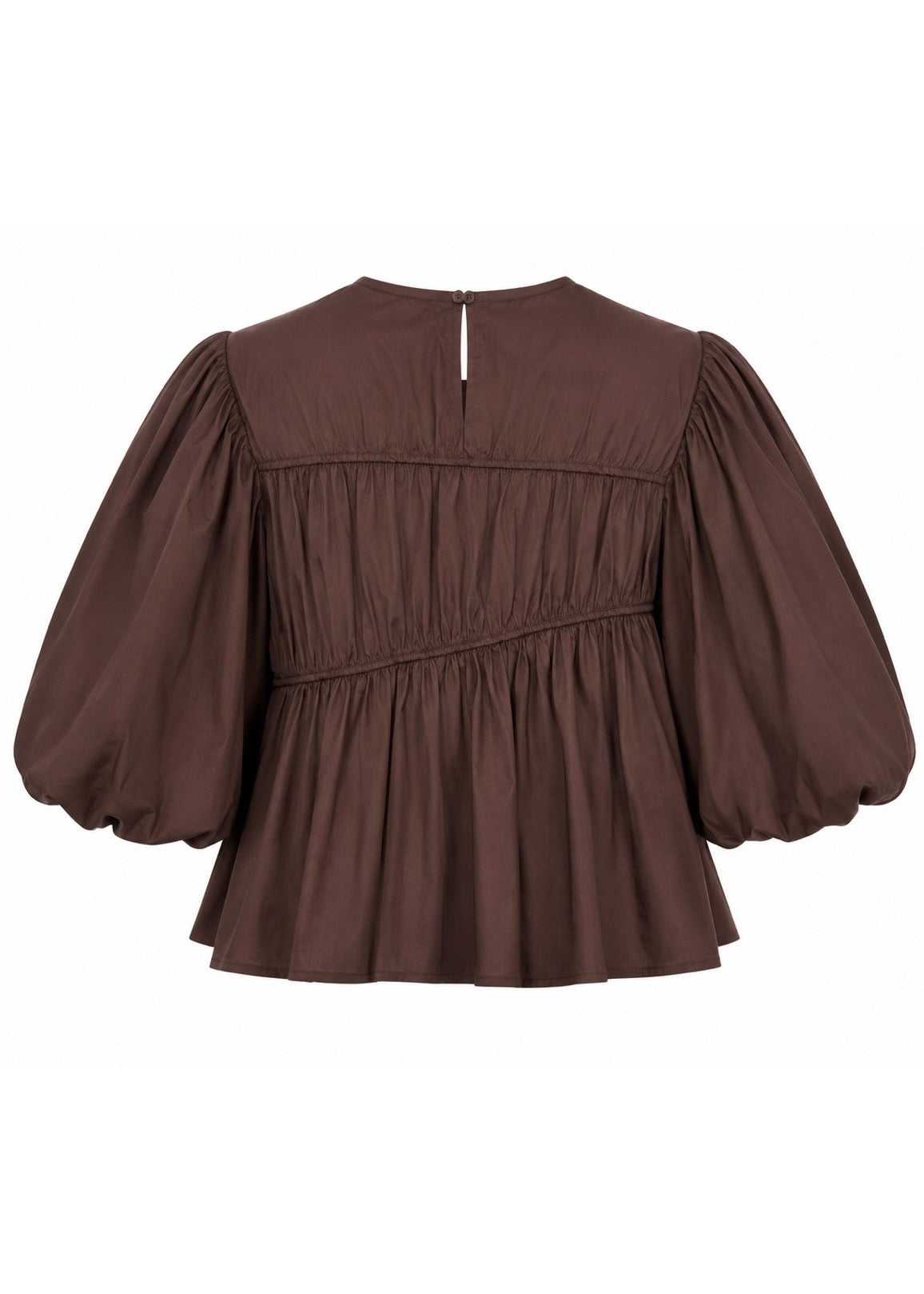 Bluse mit Ballonärmeln 'Braun'
