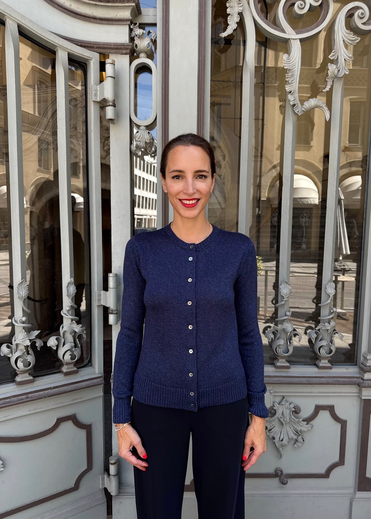 Strickjacke Lurex &#39;Blau&#39;