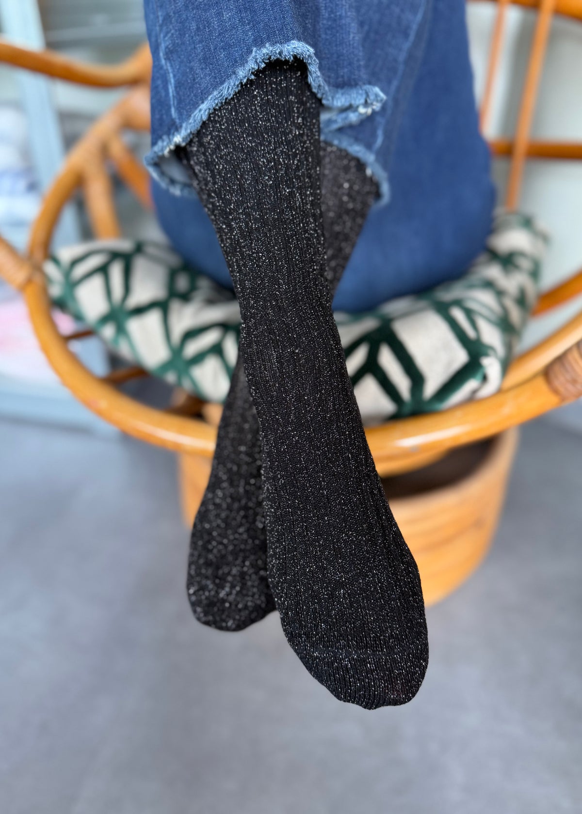 Socken mit Lurex &#39;Schwarz&#39;
