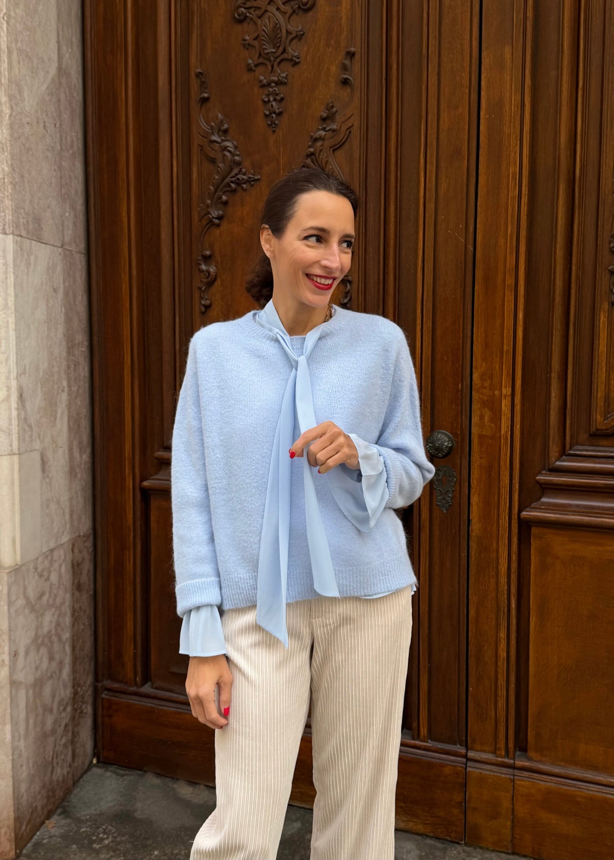 Strickpullover 'Hellblau'