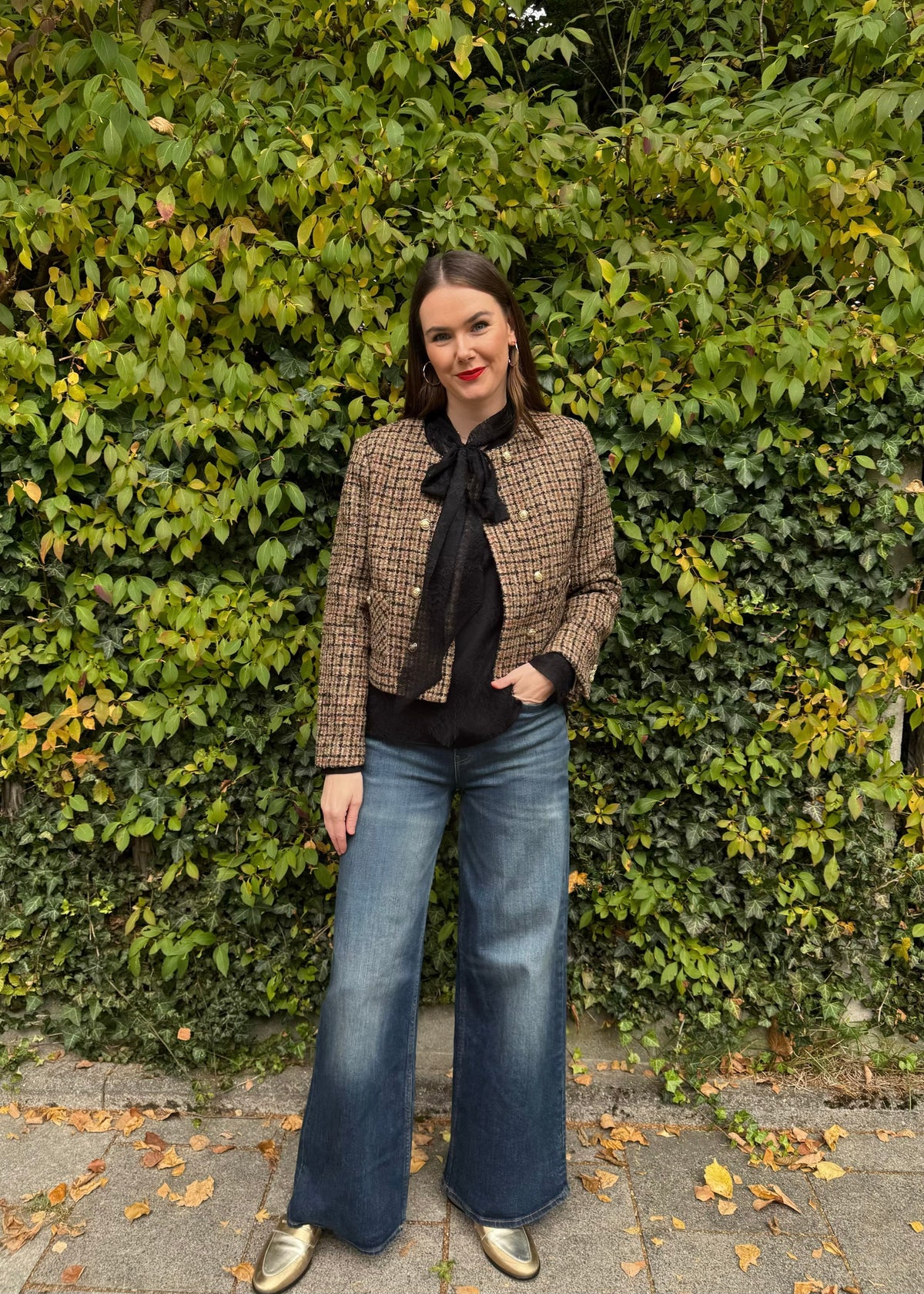 Elegante Tweedjacke mit Schmuckknöpfen &#39;Braun&#39;
