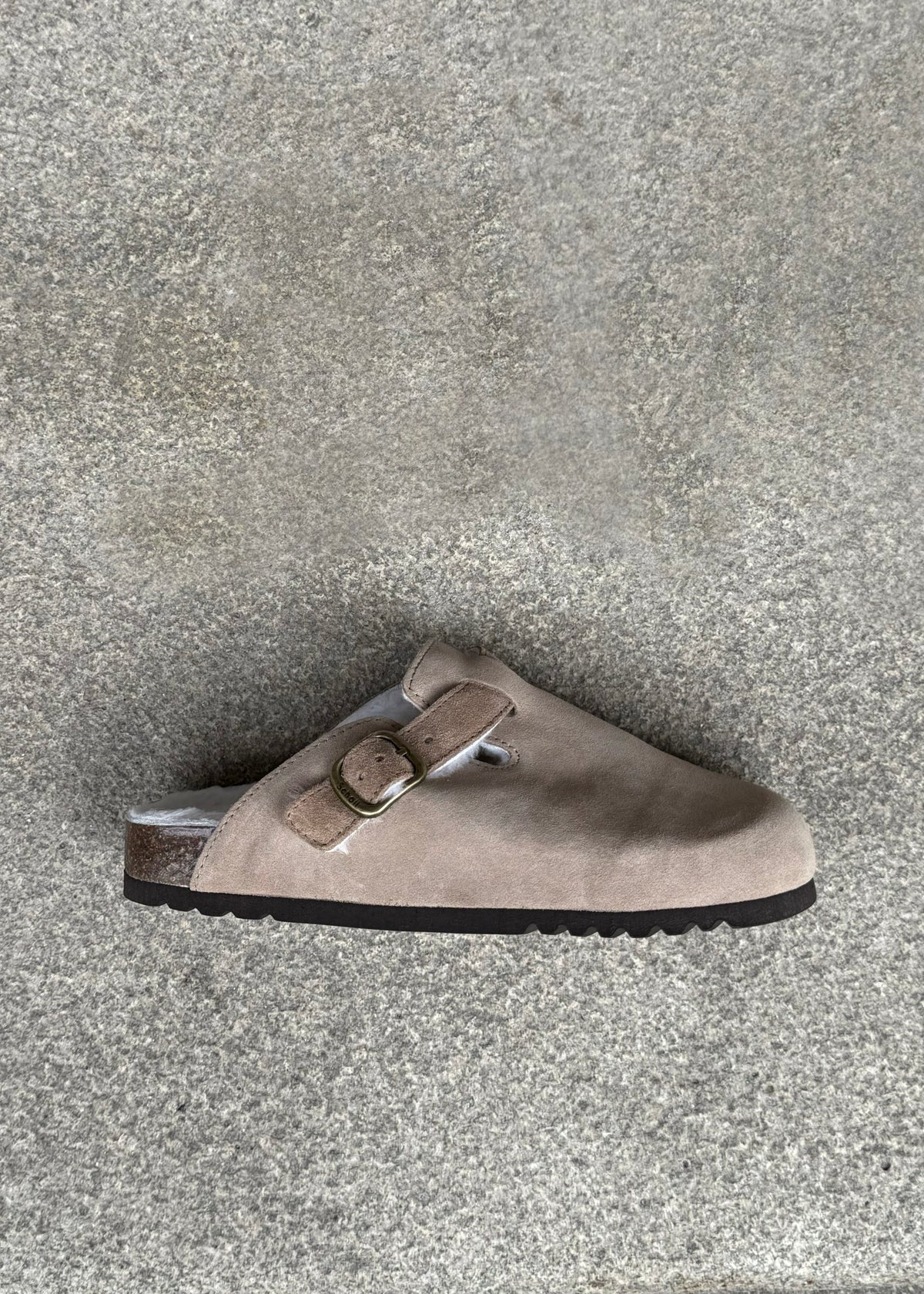 Clogs mit Lammfell &#39;Beige&#39;