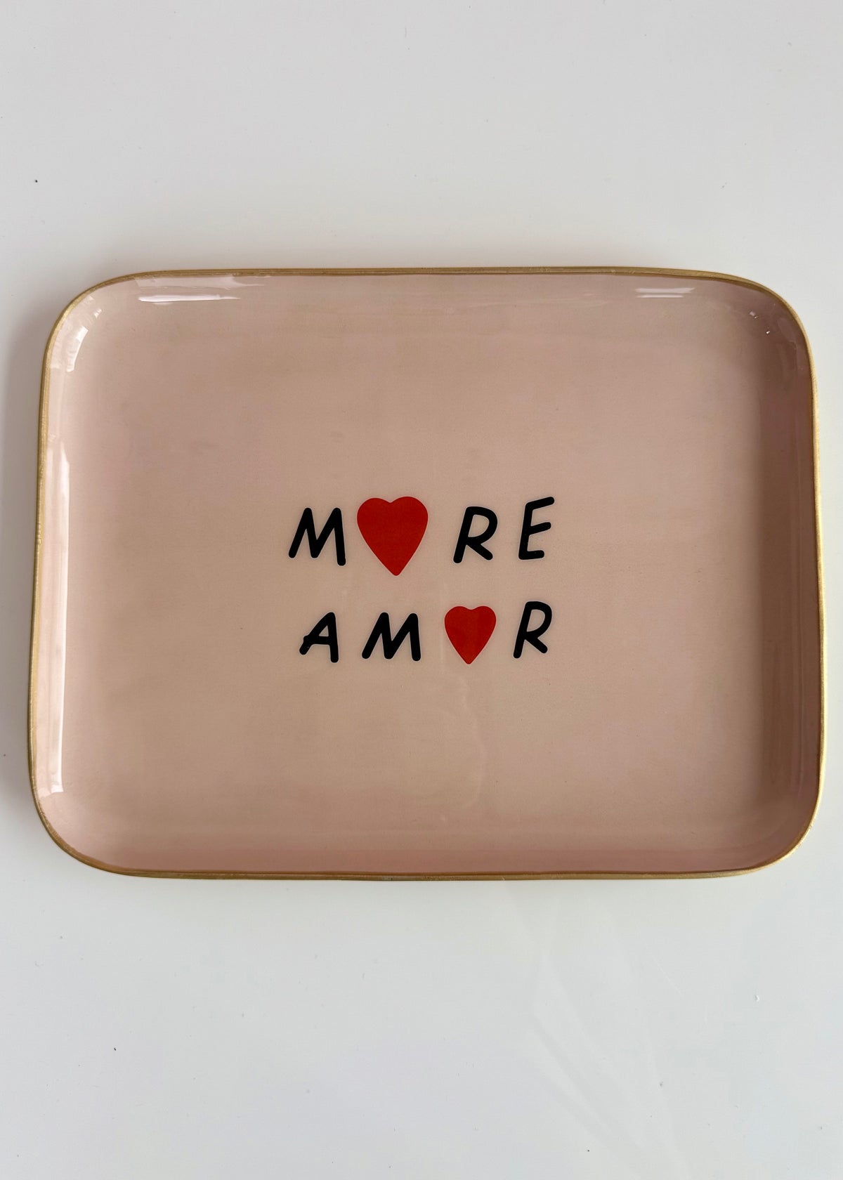 Großes Metall Tablett 'More Amore'