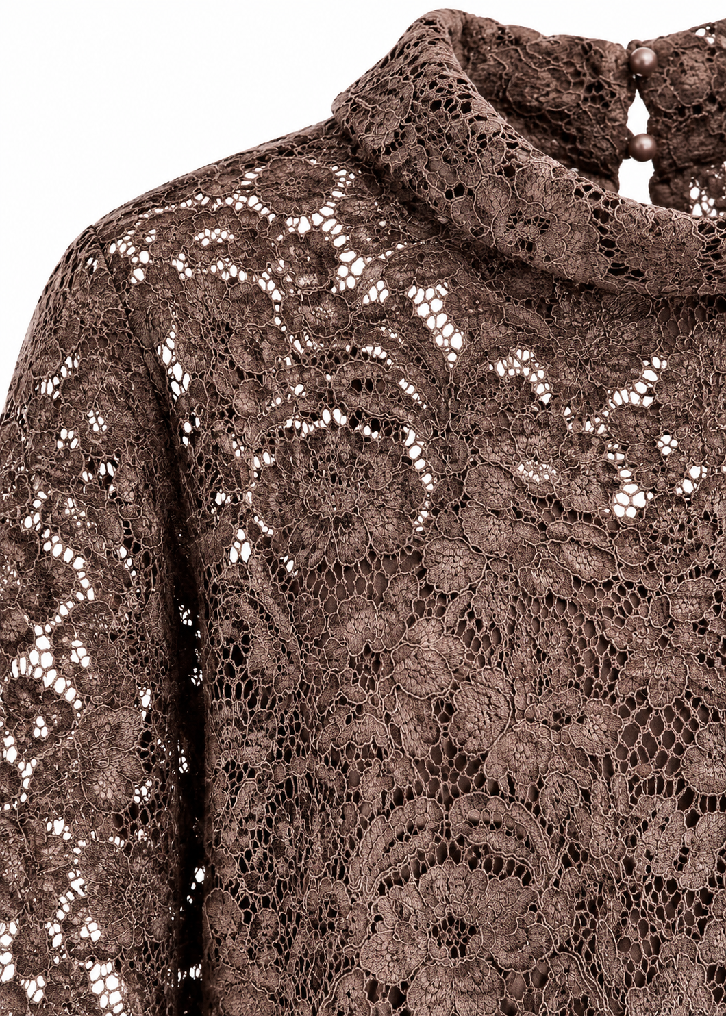 Bluse aus Spitze 'Braun'