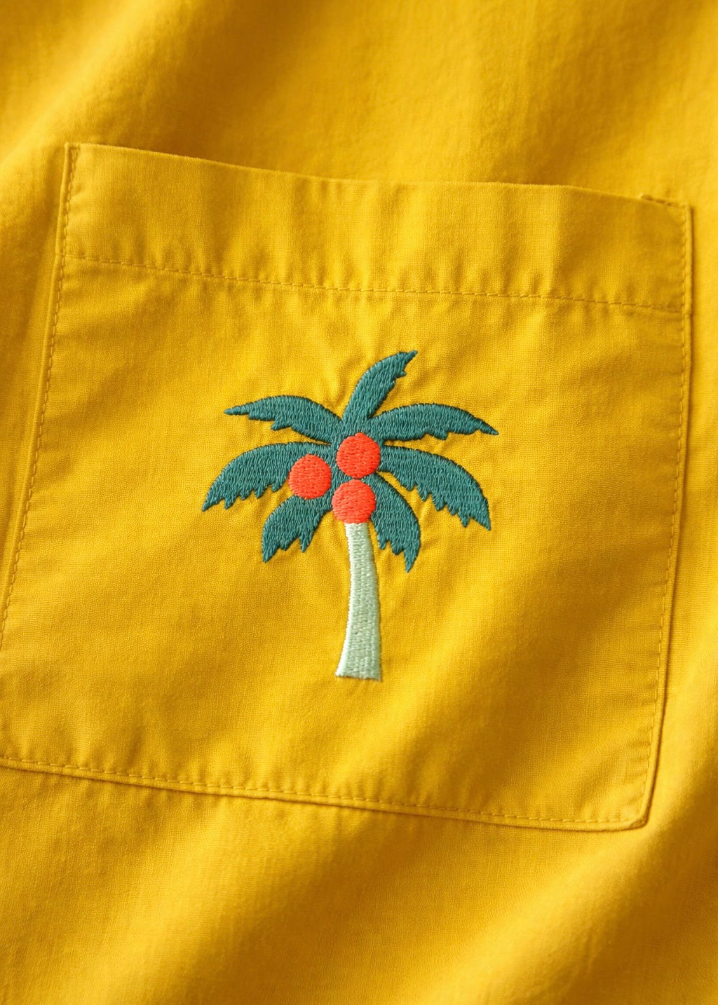 Bluse mit Stickerei 'Curry'