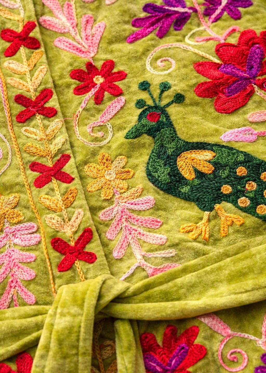 Bohoweste aus Samt 'Lime'