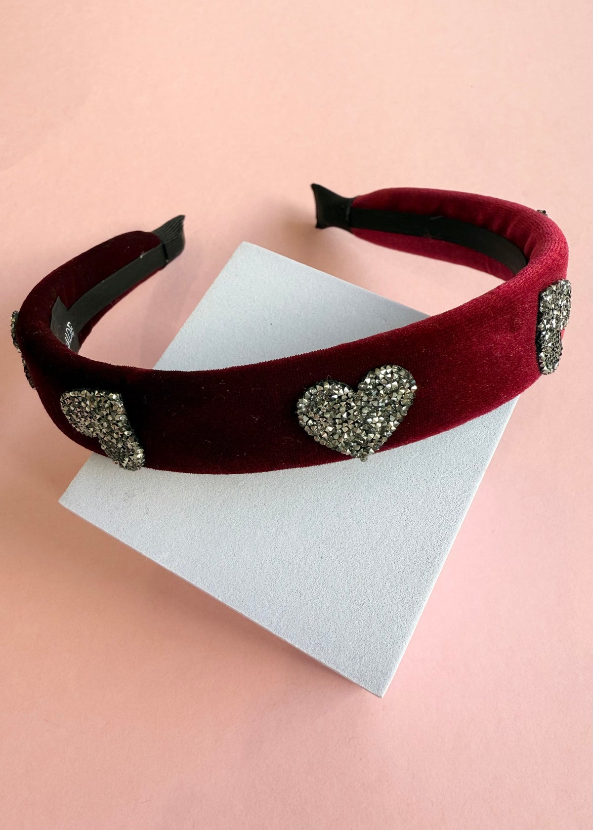 Haarreif mit Herzen &#39;Bordeaux&#39;