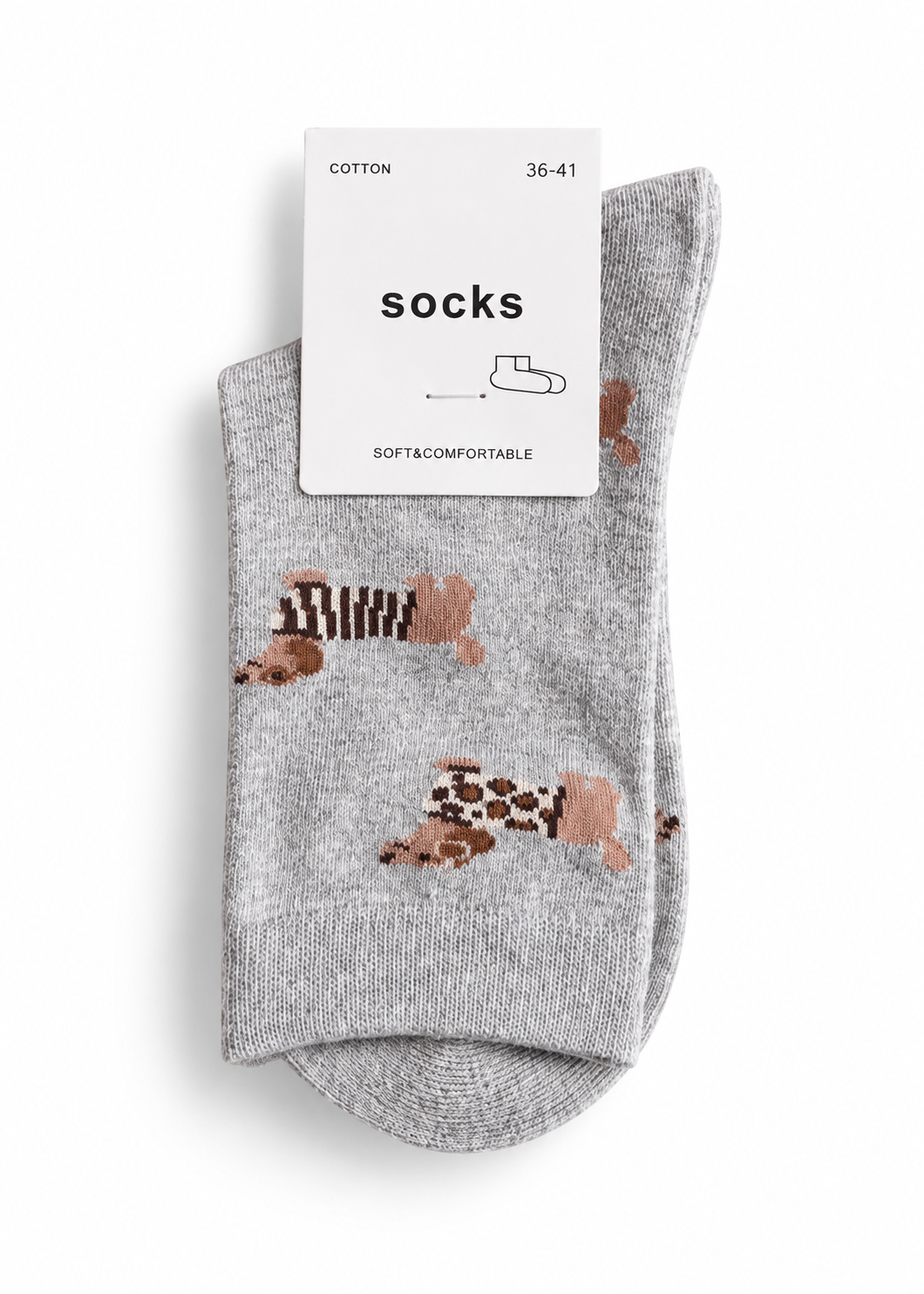 Socken 'Dackel' Grau