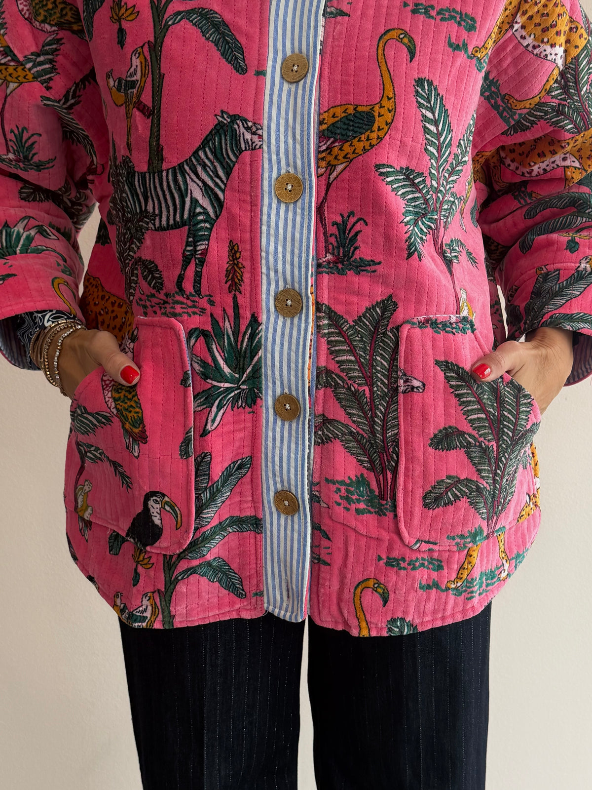 Jacke aus Samt 'Pink'