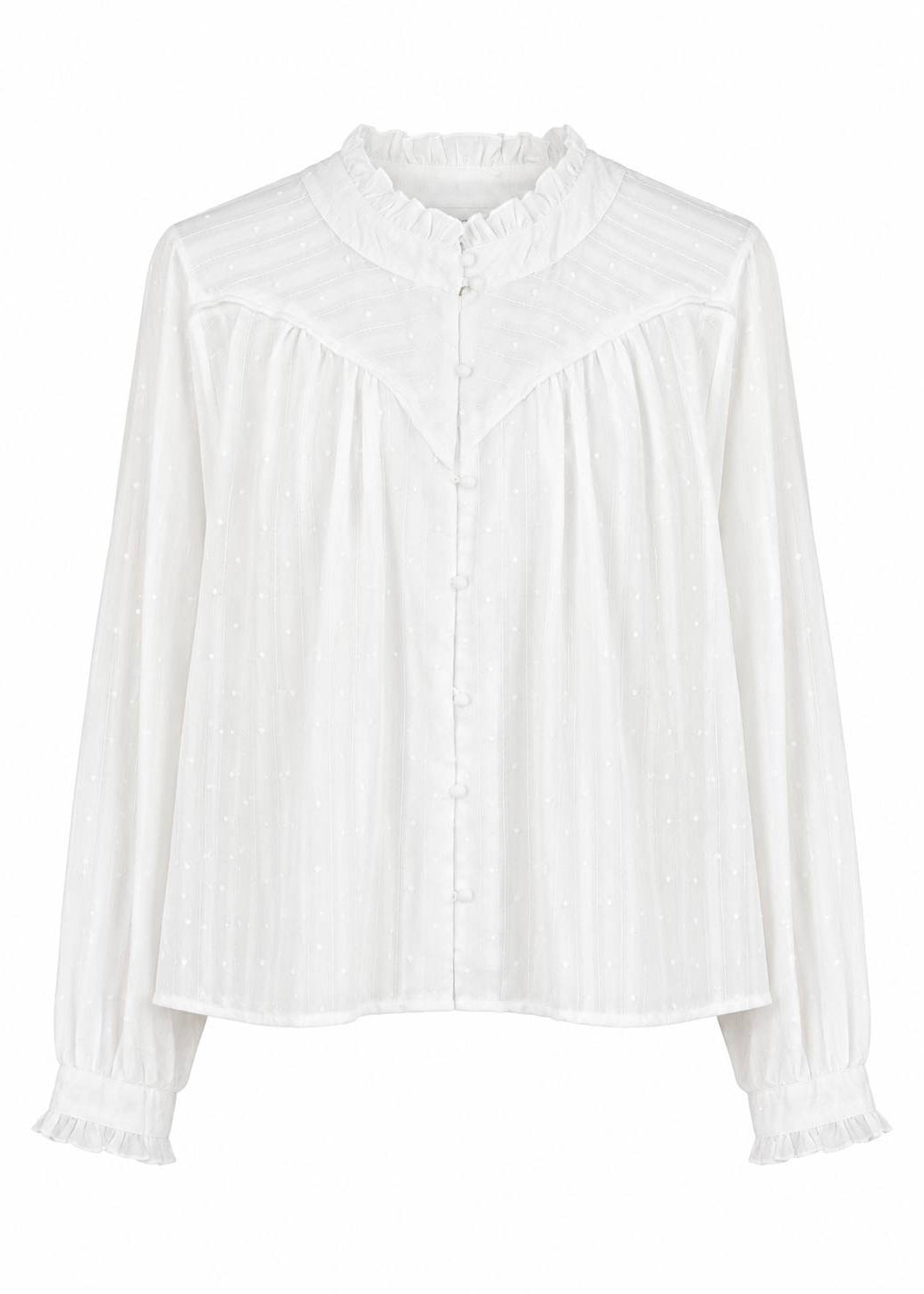 Bluse mit Volant 'Weiß'