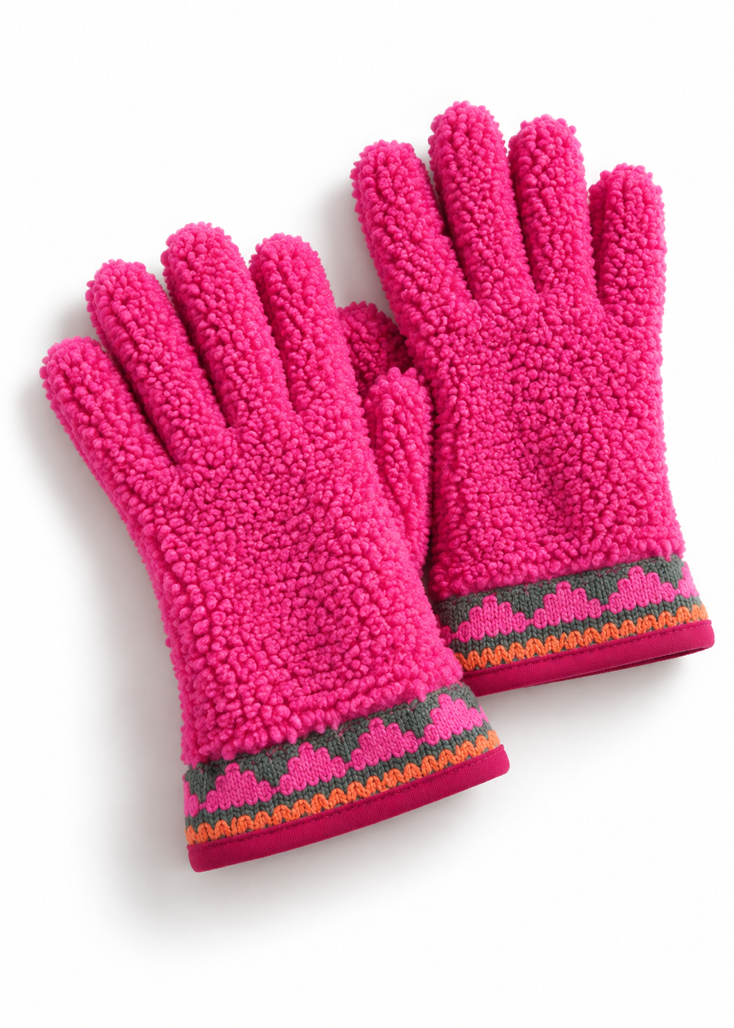 Handschuhe 'Teddyfell' Pink