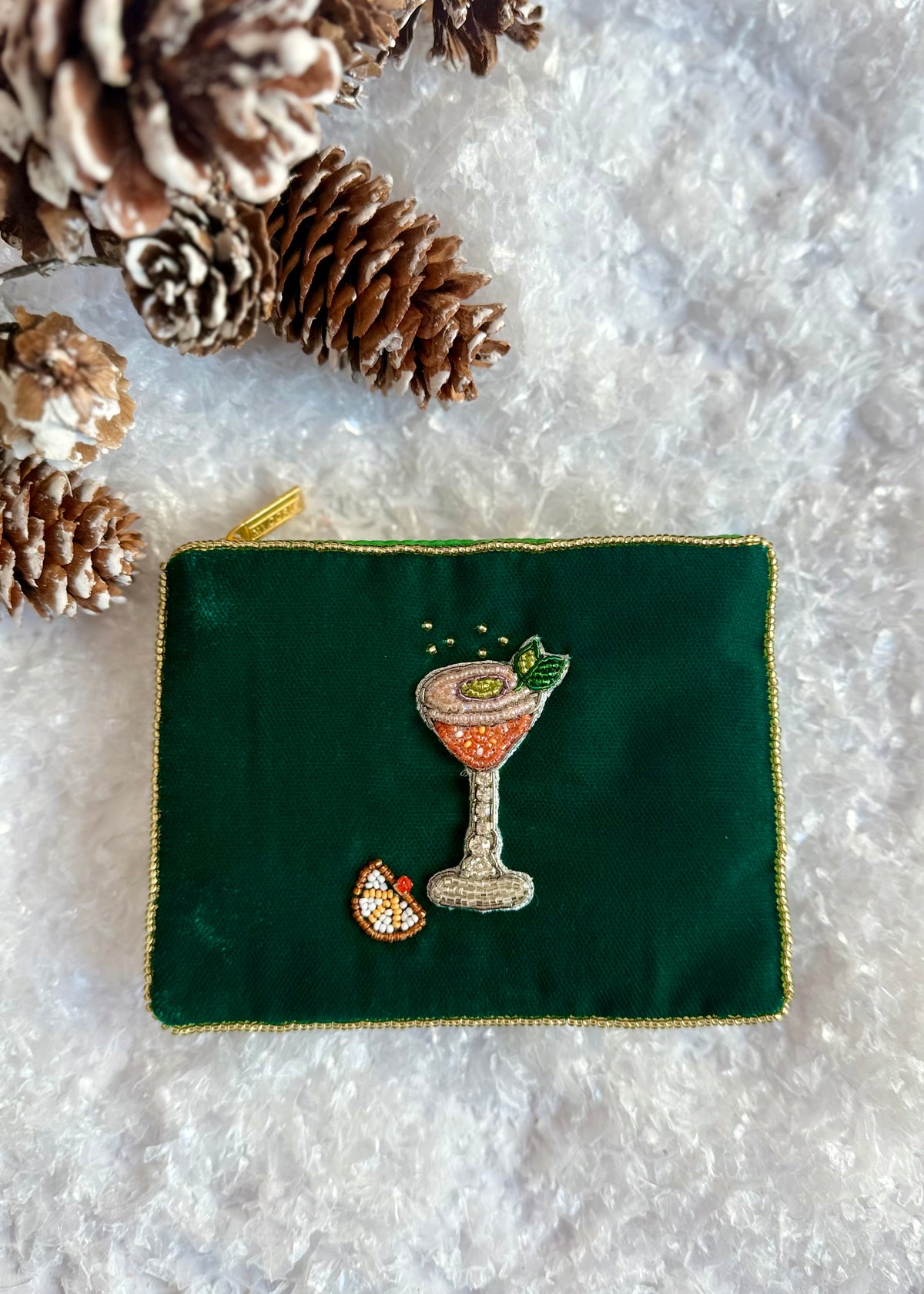 Kosmetiktasche Mini Samt Cocktail
