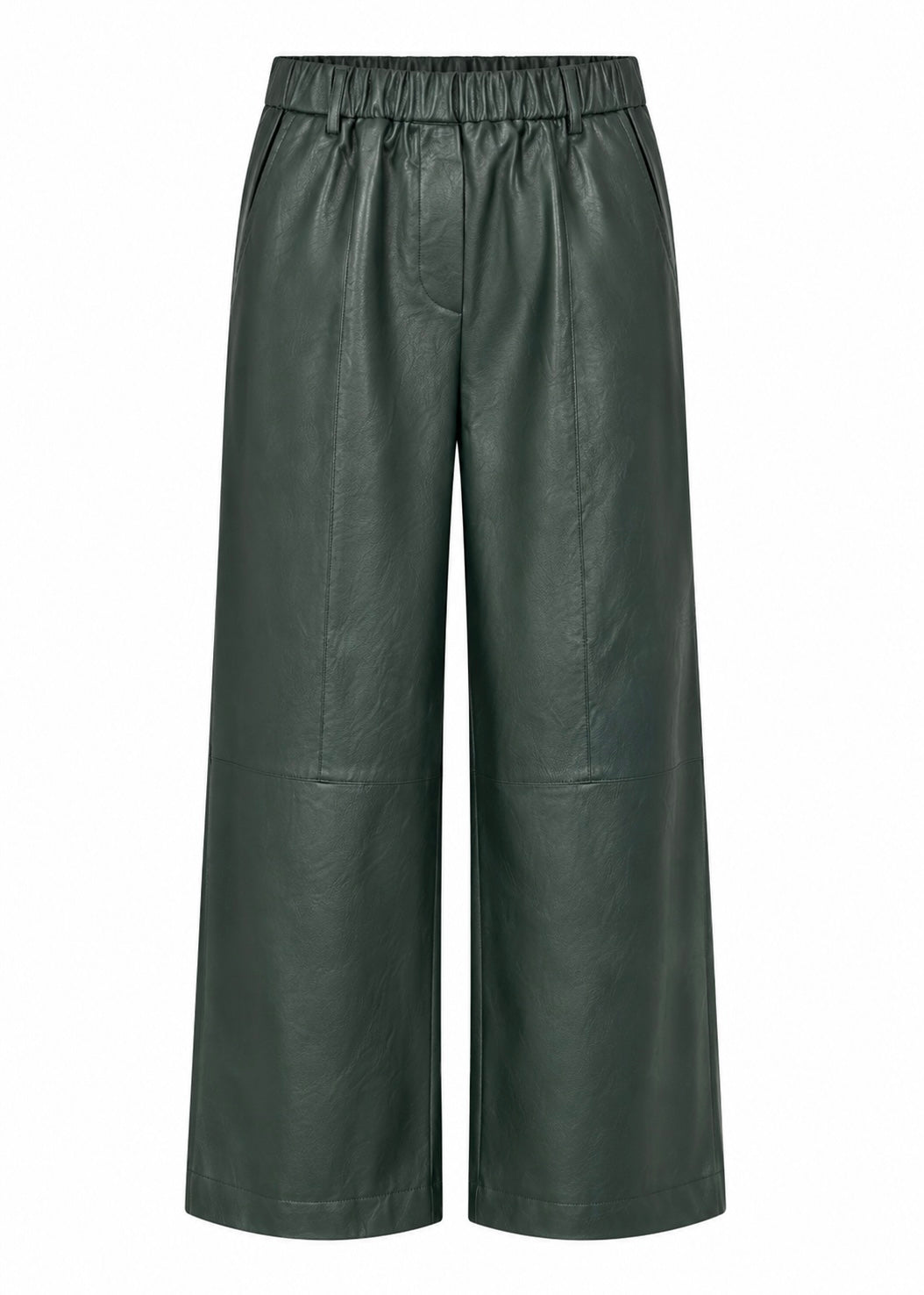 Hose aus veganem Leder 'Dunkelgrün'