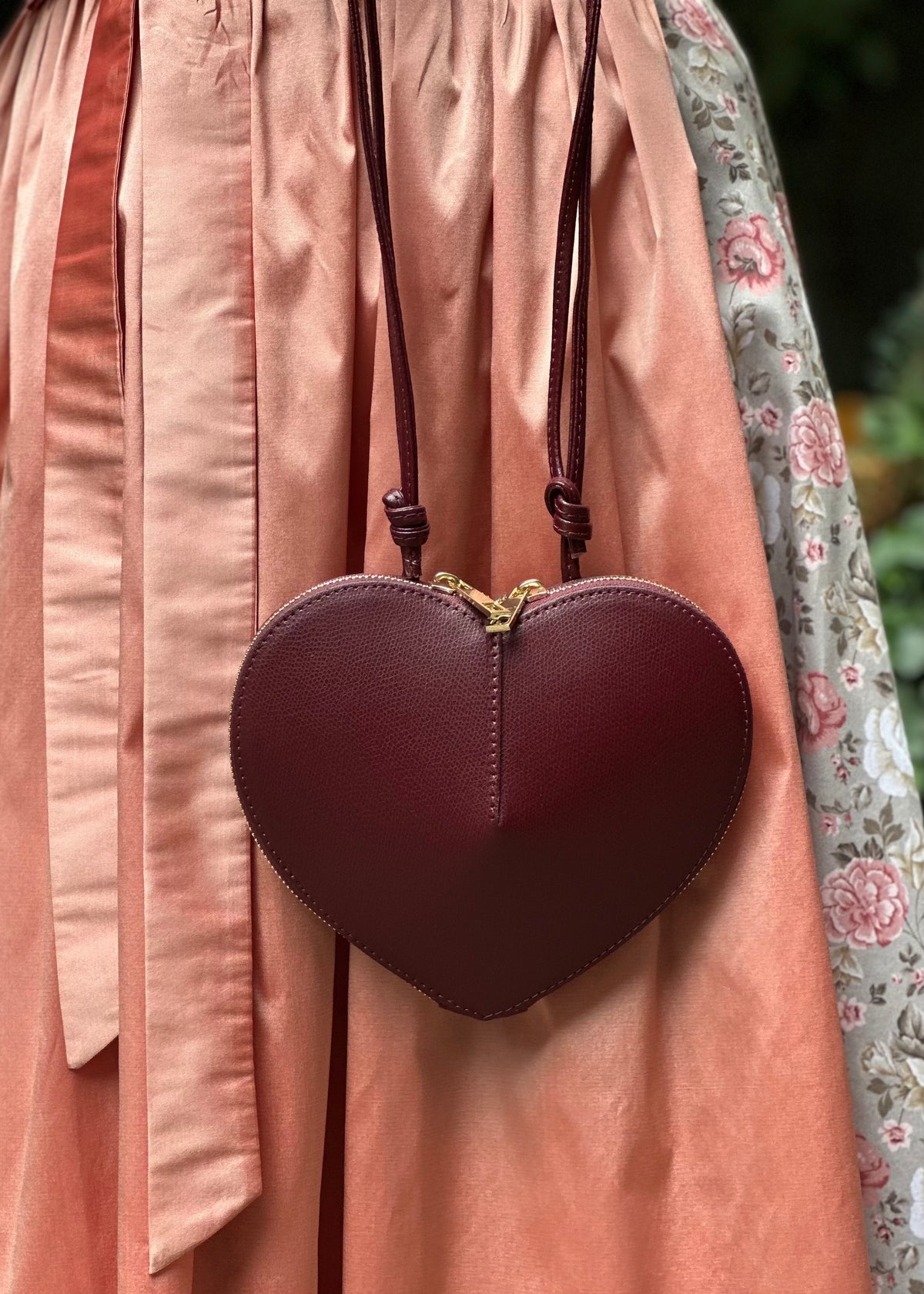 Schultertasche &#39;Herz&#39; Bordeaux