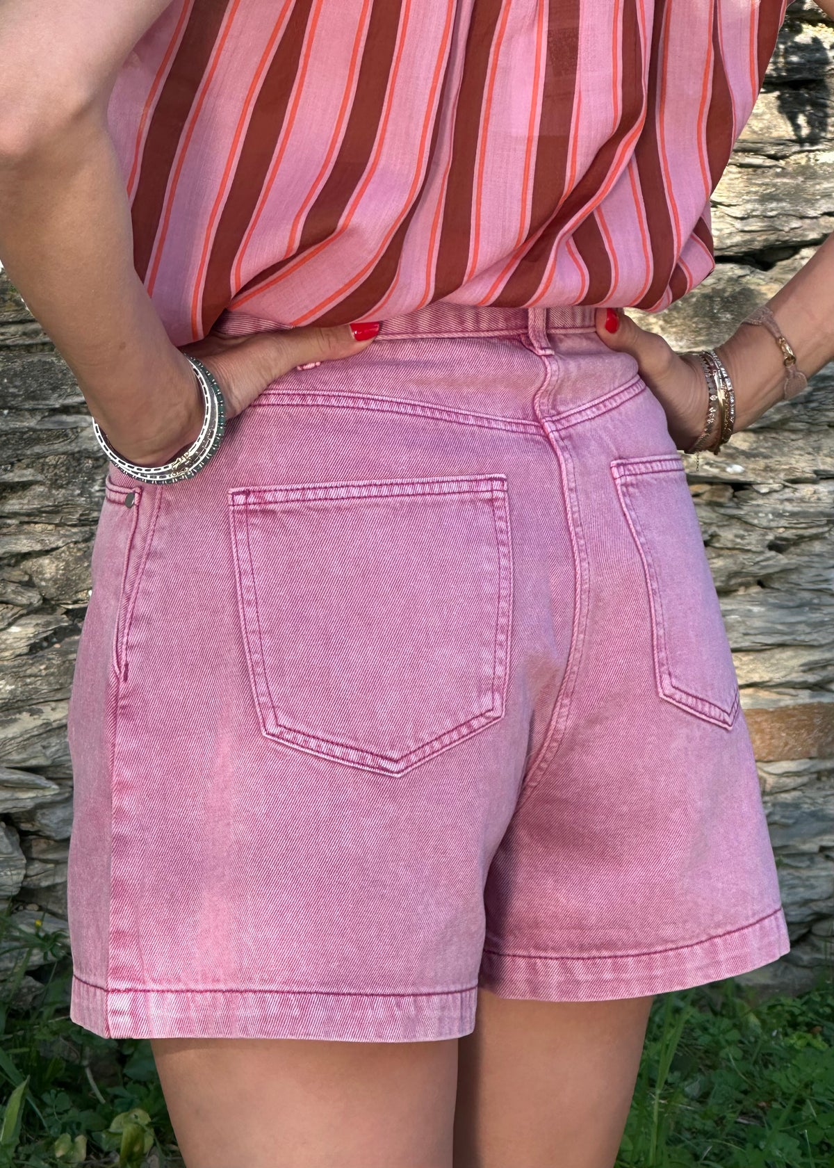 High-waisted Jeans Short