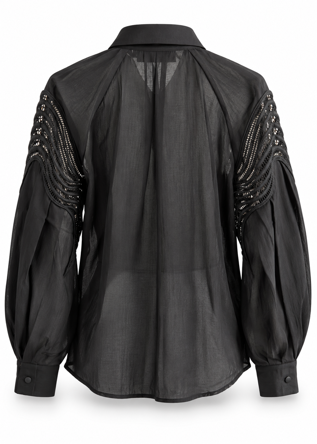 Hemdbluse mit Loch-Spitze