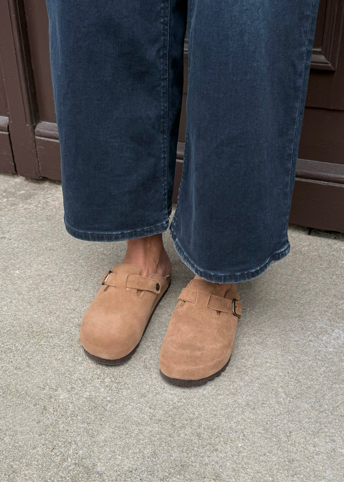 Clogs mit Lammfell &#39;Braun&#39;