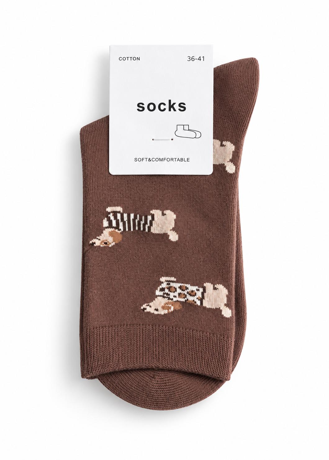 Socken 'Dackel' Braun