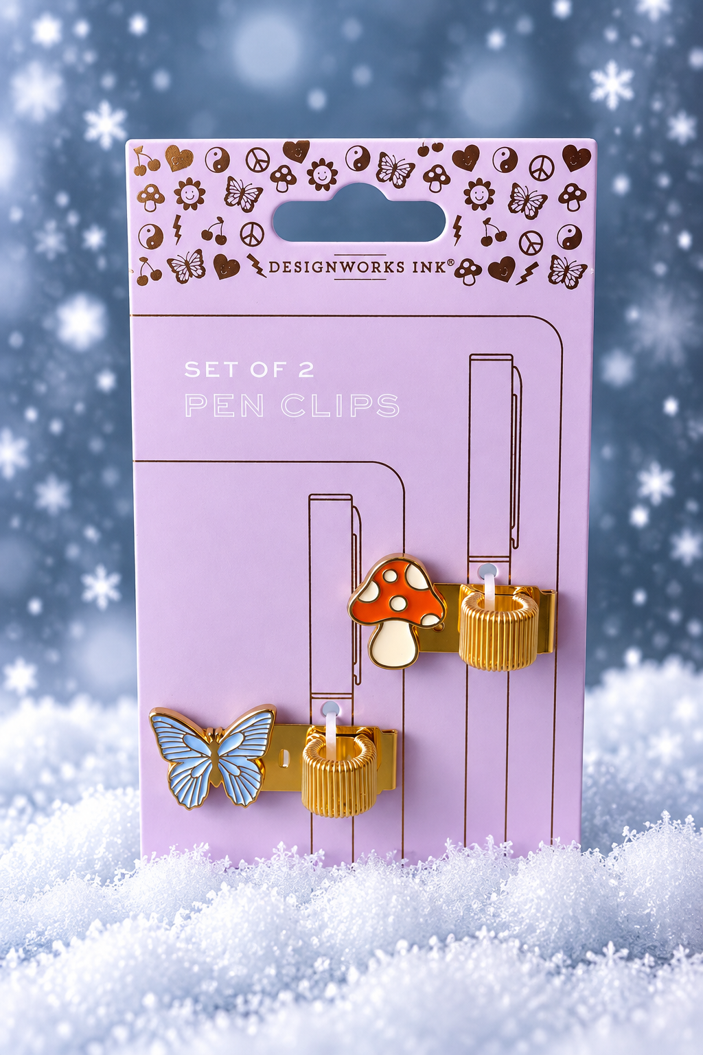 Stifte Clips Set 'Pilz & Schmetterling'