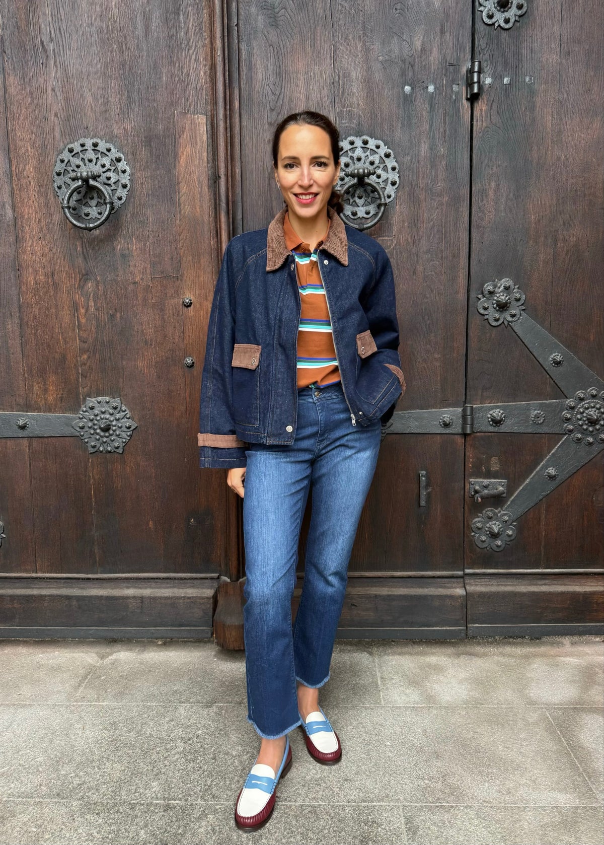 Jeansjacke mit Kord