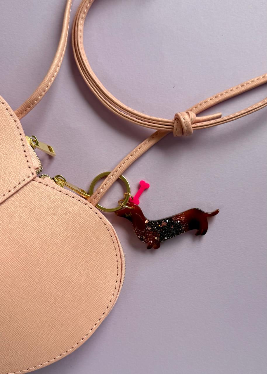 Schlüsselanhänger &#39;Dackel&#39; Glitter