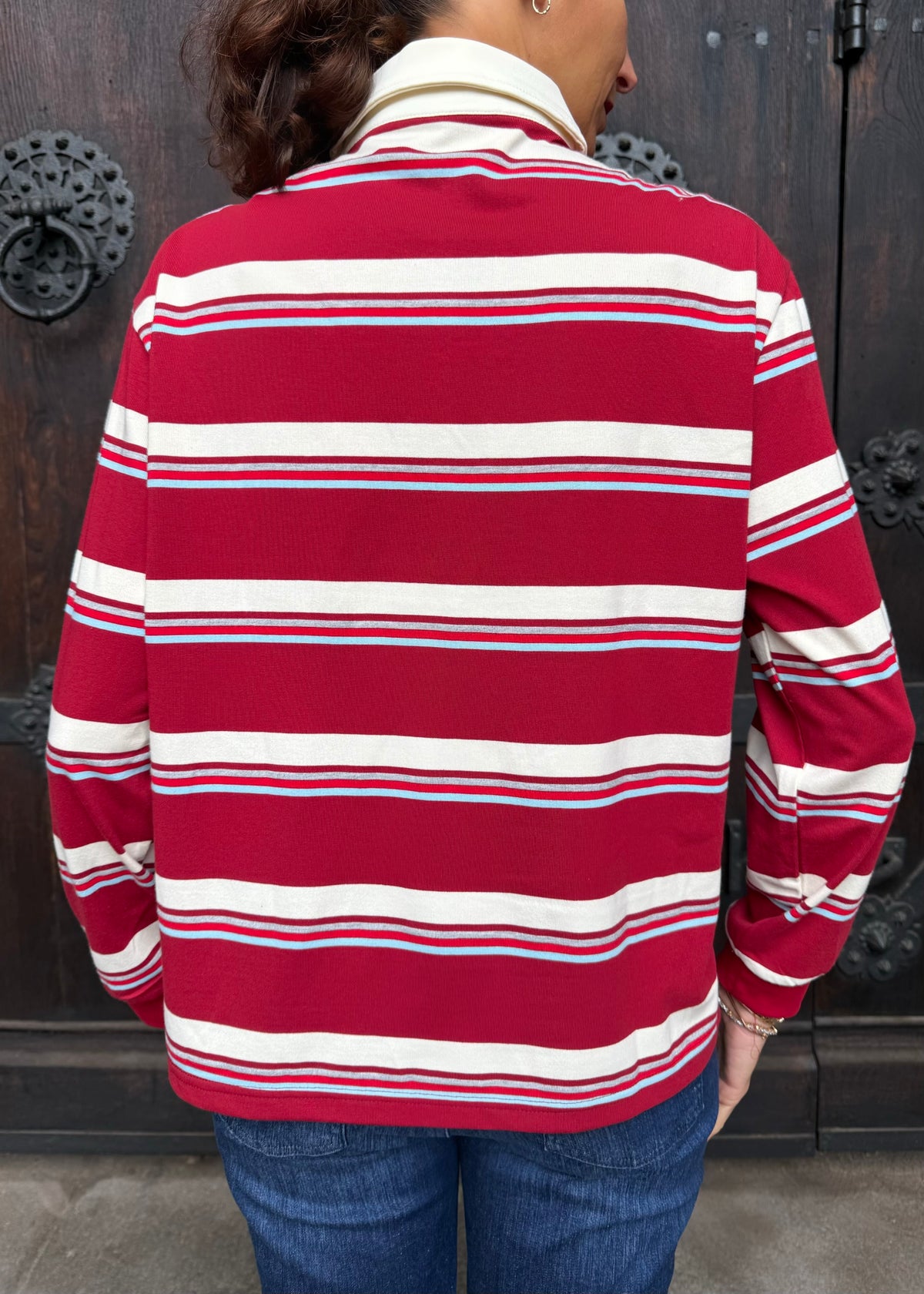 Poloshirt &#39;Bordeaux-Hellblau&#39;