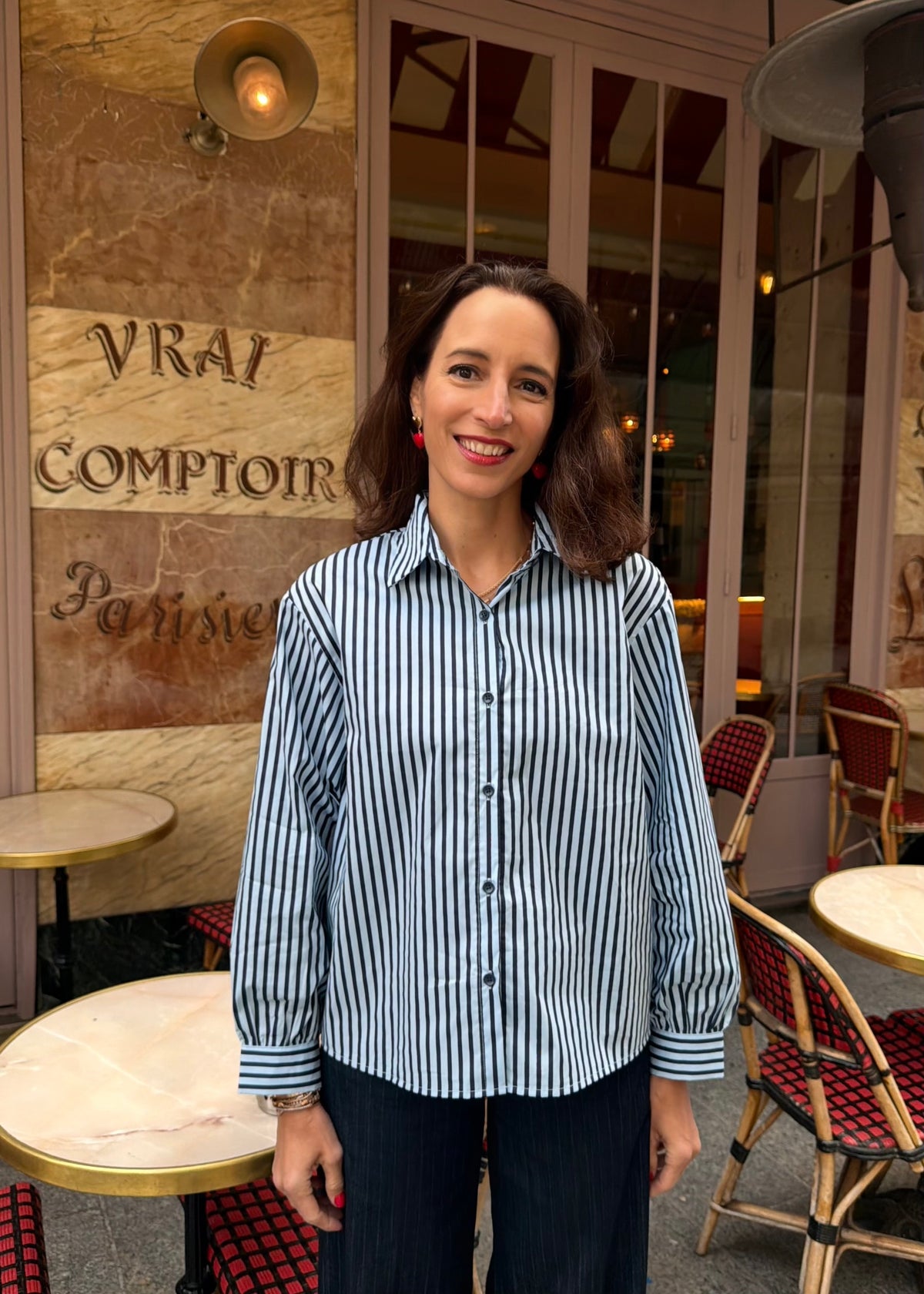 Hemdbluse 'Herz' blau