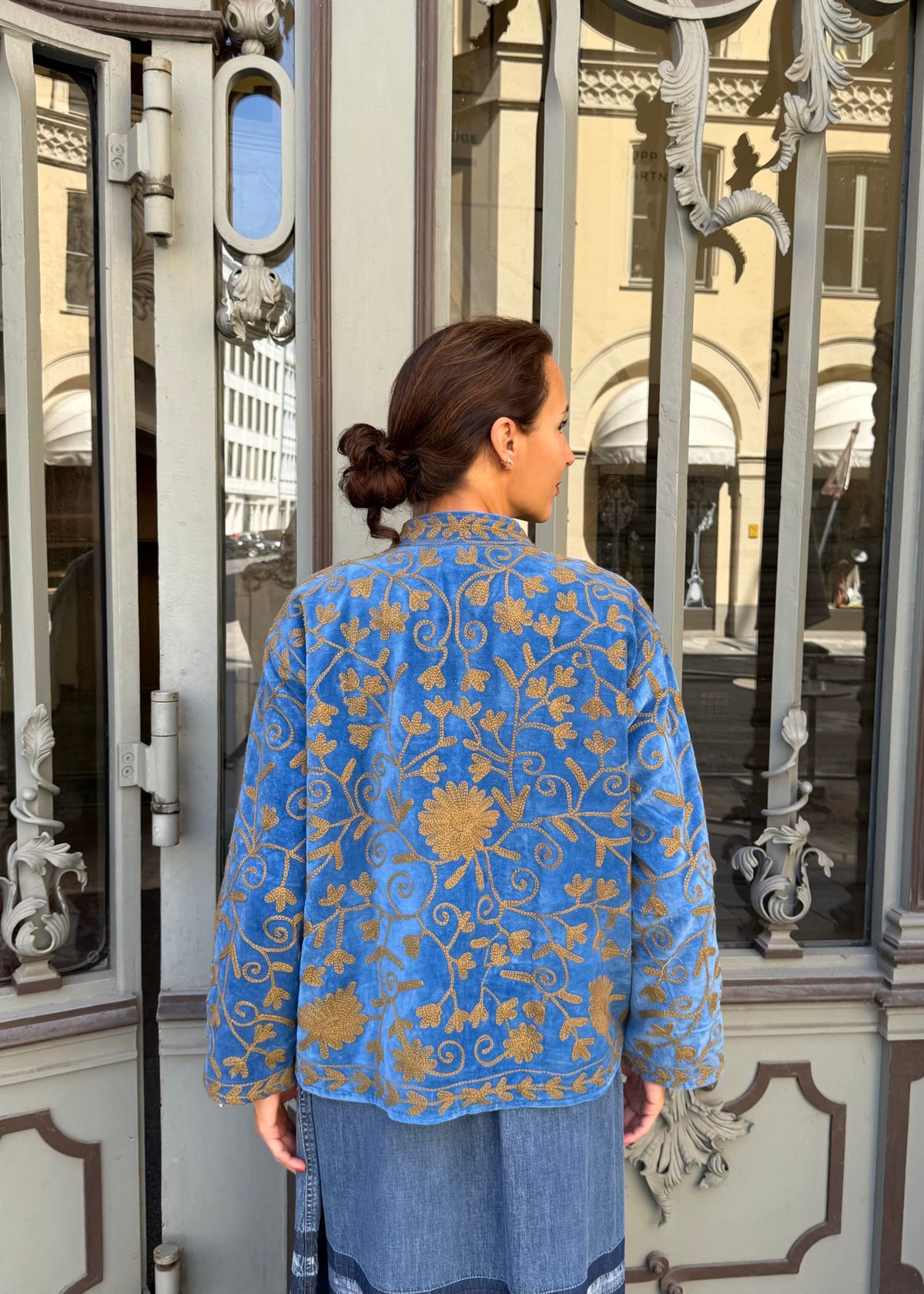 Bohojacke aus Samt &#39;Blau&#39;
