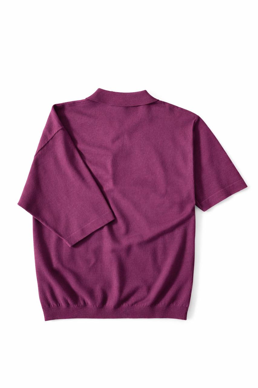Strick-Poloshirt mit Perlen 'Bordeaux'