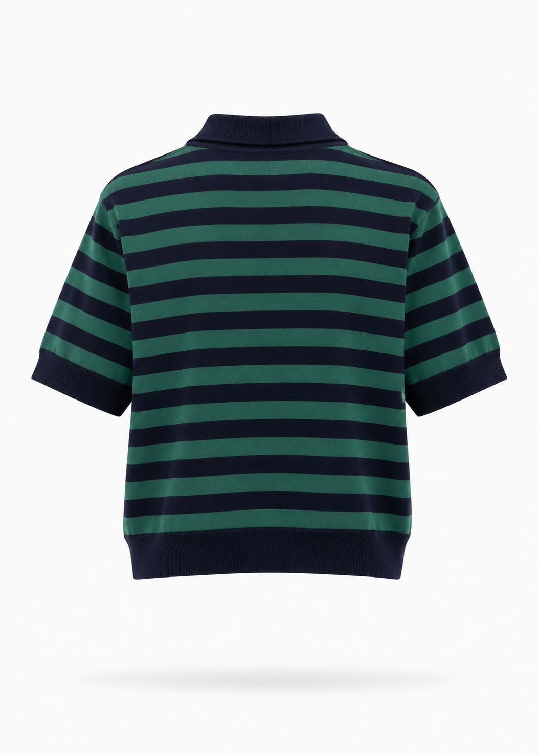 Strick-Poloshirt gestreift 'Grün'