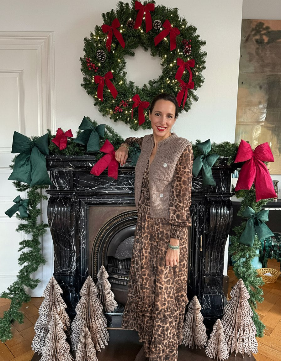 Strickweste mit Schmuckknöpfen 'Hell-Khaki'