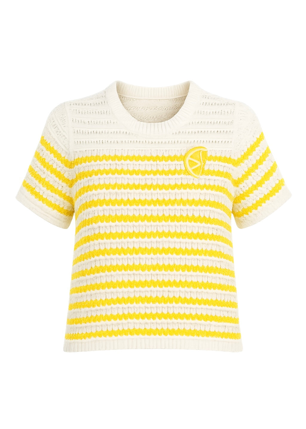 Kurzarm Strickpullover 'Zitrone'