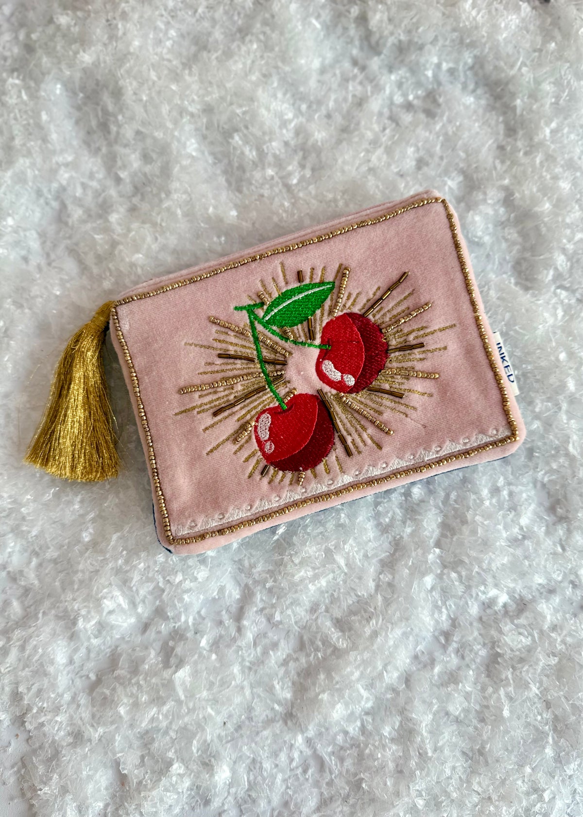 Kosmetik Clutch Samt Cherry