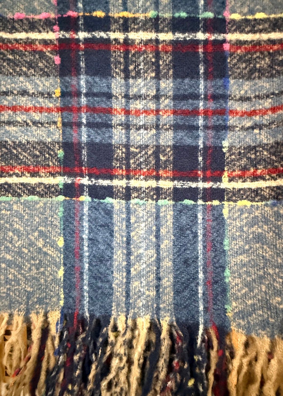 Karo Schal 'Blau-Beige'