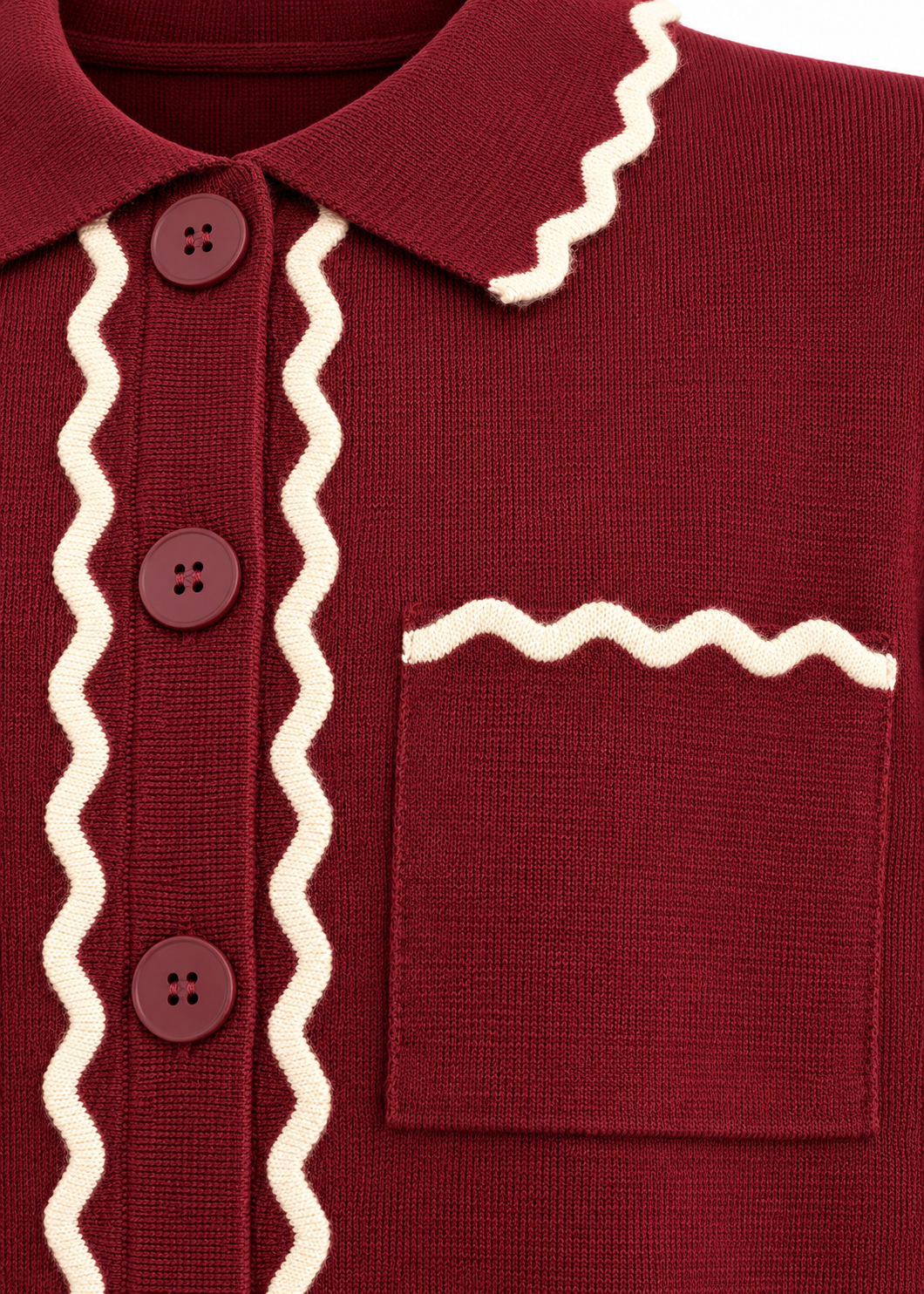Jacquard-Strickjacke 'Muschelsaum'