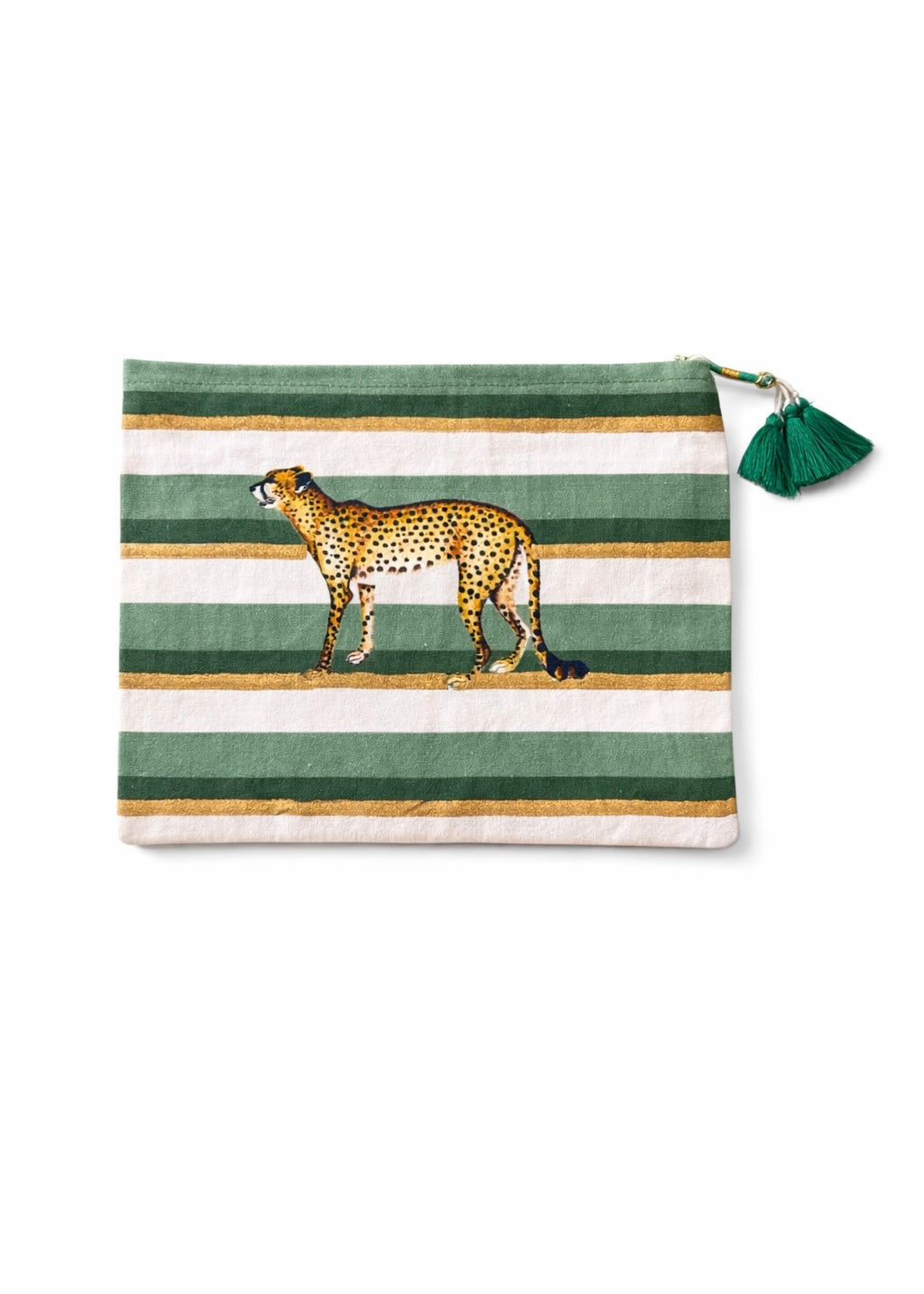 Kosmetik Clutch 'Leo-Grün'