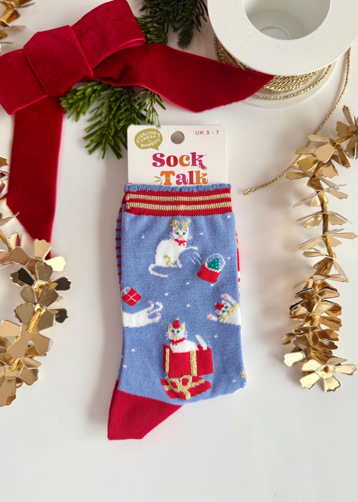 Socken 'lustige X-Mas Katzenmotive'