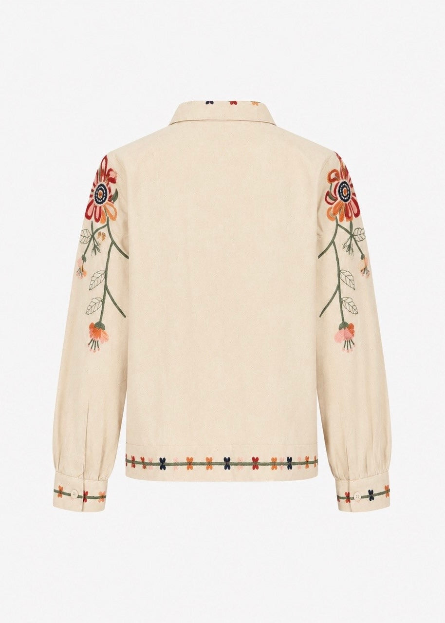 Jacke mit Stickerei 'Beige'